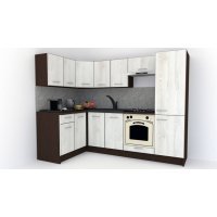 Bucatarie de Colt GENA NEW 1 ST. 140-250, Cu Corp de Cuptor, Wenge / Decor K010